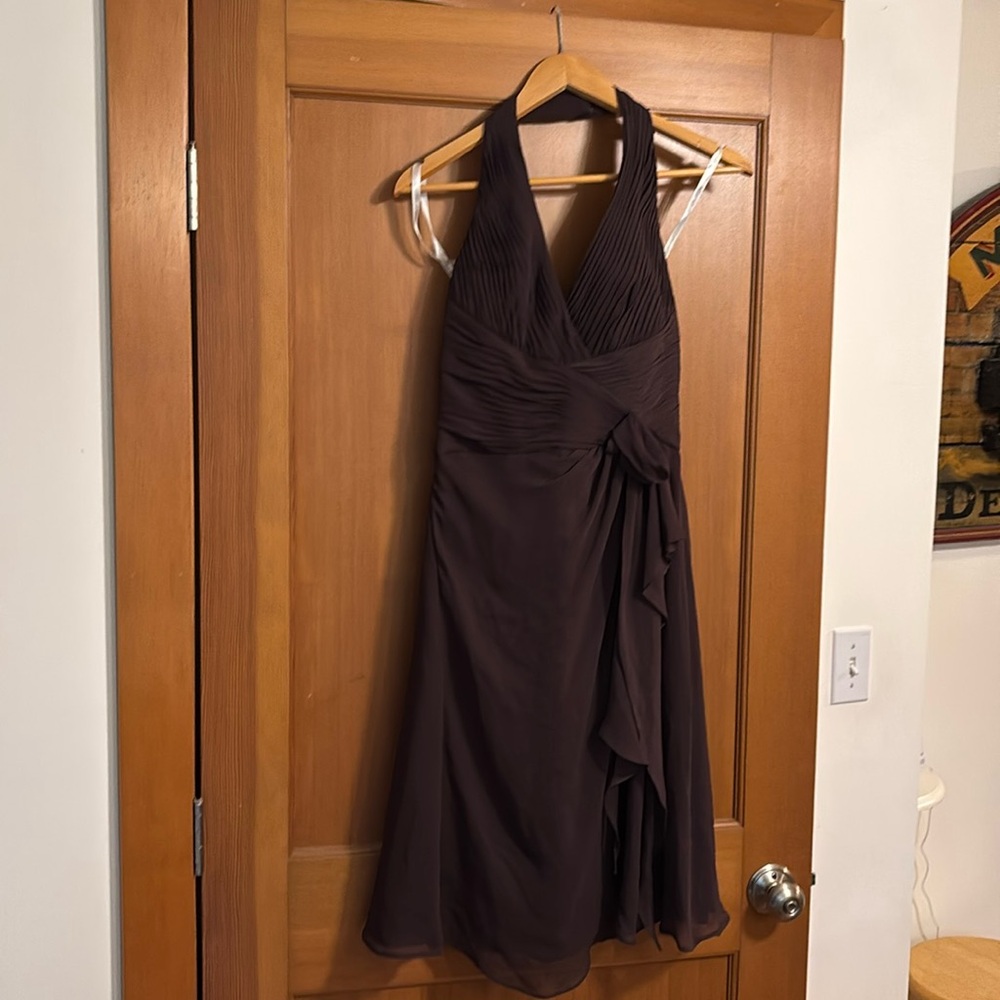 David’s bridal bridesmaids dress, dark espresso, brown